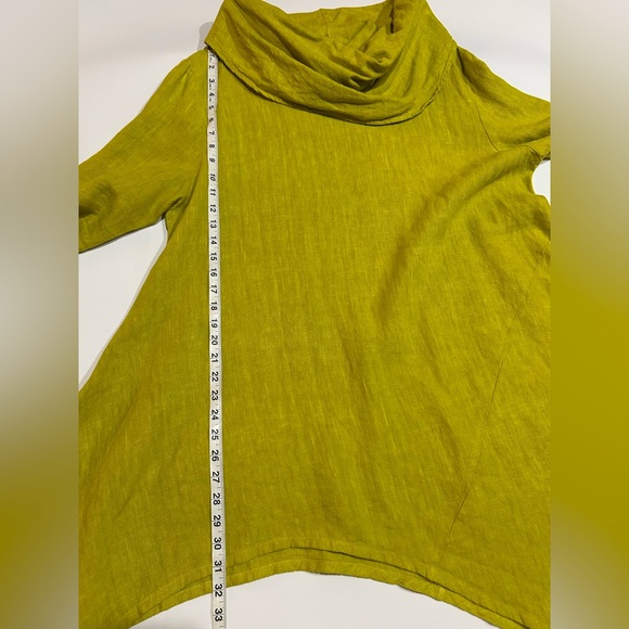 Bryn Walker 100% Linen Chartreuse Lagenlook Tunic Top L-1X Oversized Natural - Picture 12 of 16